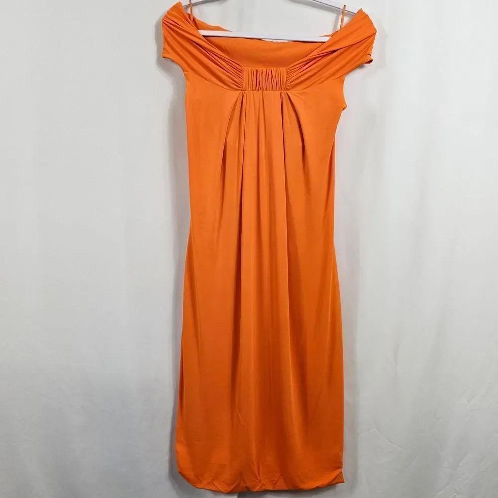 MaxMara Off Shoulder Dress in Orange - Size 40